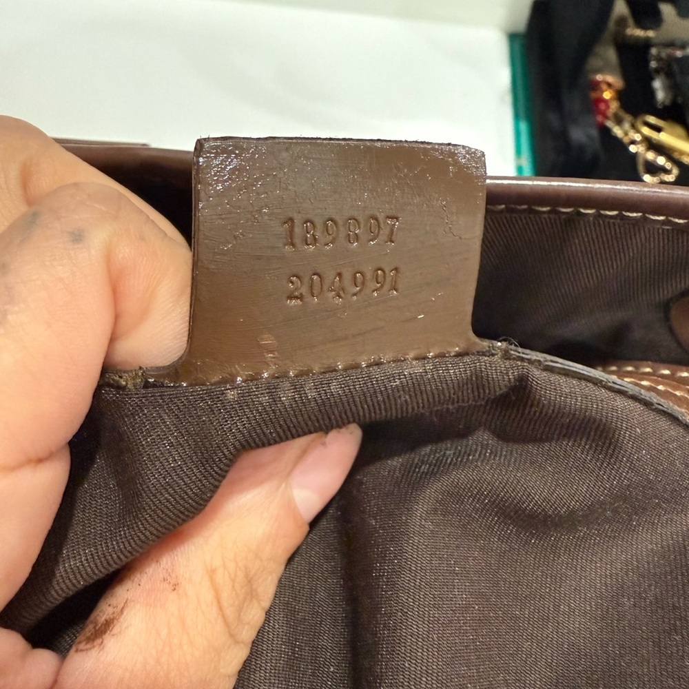 Gucci Dark Brown Monogram Bucket Bag - Picture 8 of 8